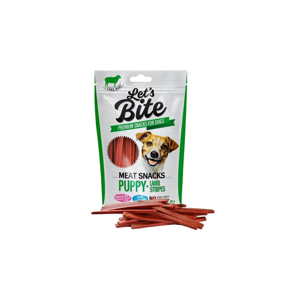Brit Lets Bite Meat Snacks Lamb Stripes Jagnięcina Puppy Przysmak Dla Psa 80 g