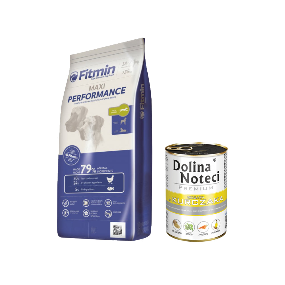 Fitmin Maxi Performance 15 kg + Dolina Noteci Premium Bogata w Kurczaka 800 g GRATIS