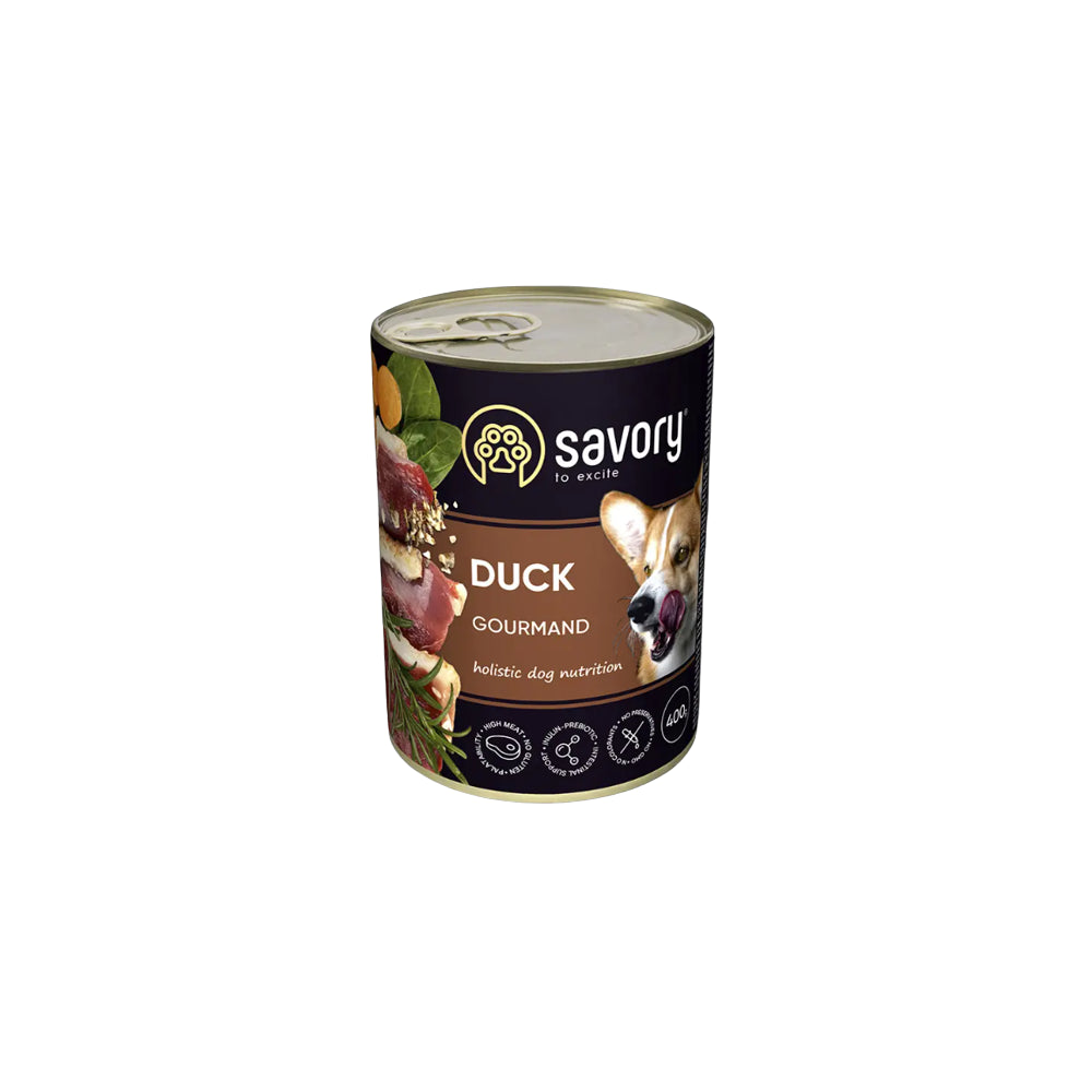 Savory Dog Adult Mono Duck Karma Mokra Monoproteinowa Dla Dorosłych Psów Wszystkich Ras z Kaczką 400 g