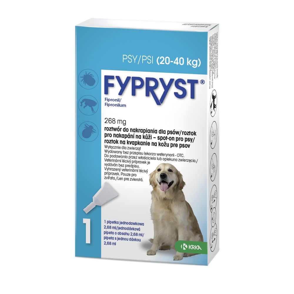 Fypryst Spot On 268 mg / 2,68 ml dla Psów 20 - 40 kg 10 Pipet