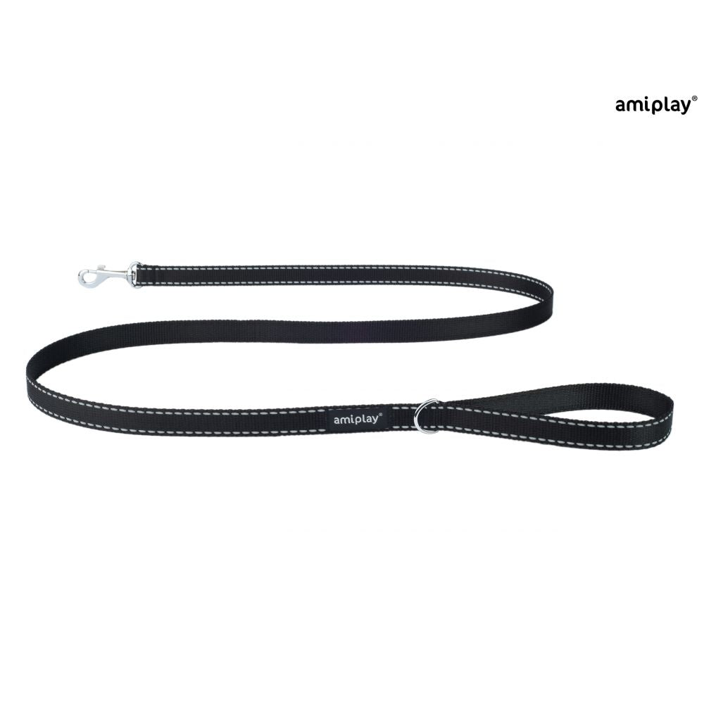 Amiplay Smycz Reflective 150 cm Czarna Rozmiar XL