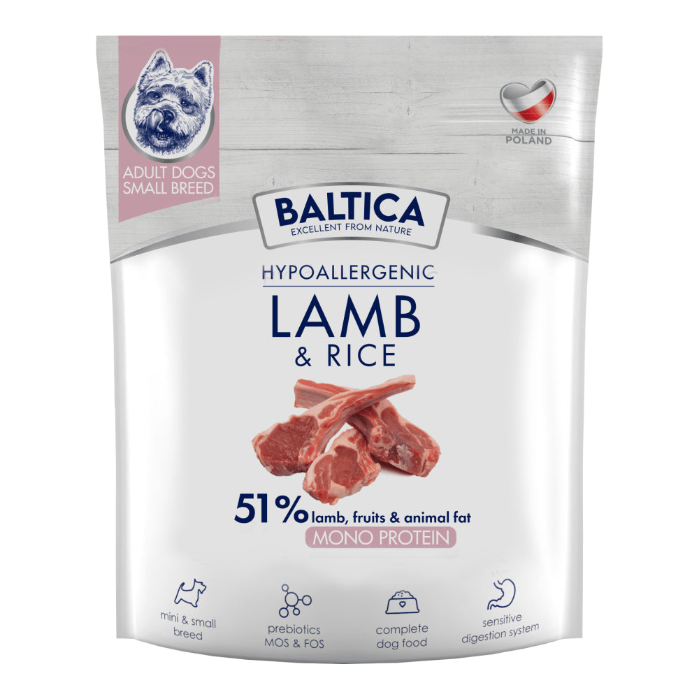BALTICA Karma z jagnięciną i ryżem dla małych ras S 1kg