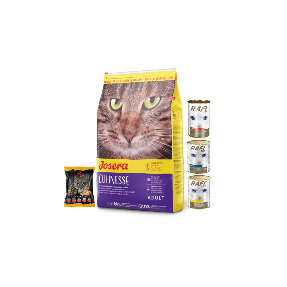 Pakiet Josera Culinesse Drób Łosoś Wymagające Koty 10 kg + 4 GRATISY!