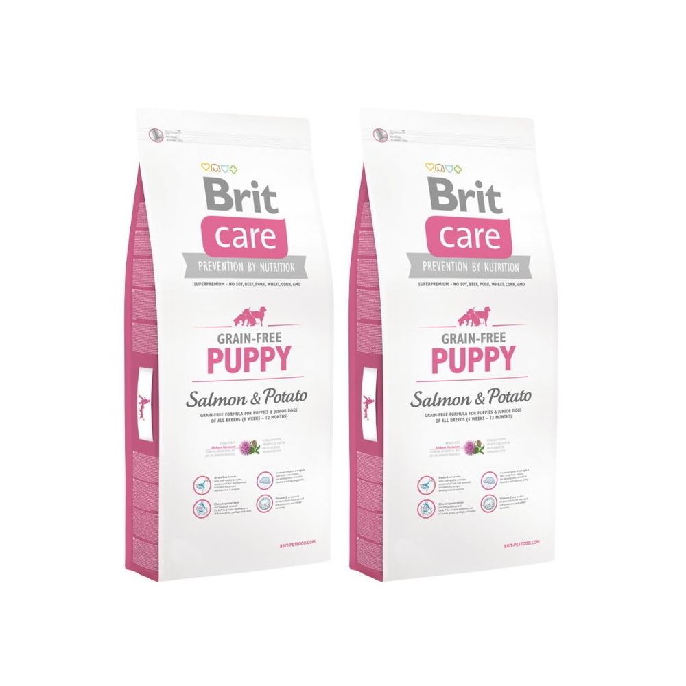 Pakiet Brit Care Grain Free Salmon & Potato Łosoś Ziemniaki Bezzbożowa Puppy 2 x 12 kg
