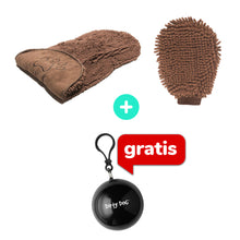 Pakiet Dirty Dog Ręcznik i Rękawica Pielęgnacyjna Brązowa + Peleryna Gratis!
