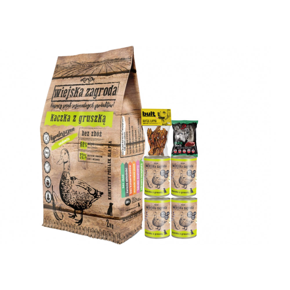 Pakiet Wiejska Zagroda Kaczka z Gruszką 9 kg + 6 GRATISÓW!
