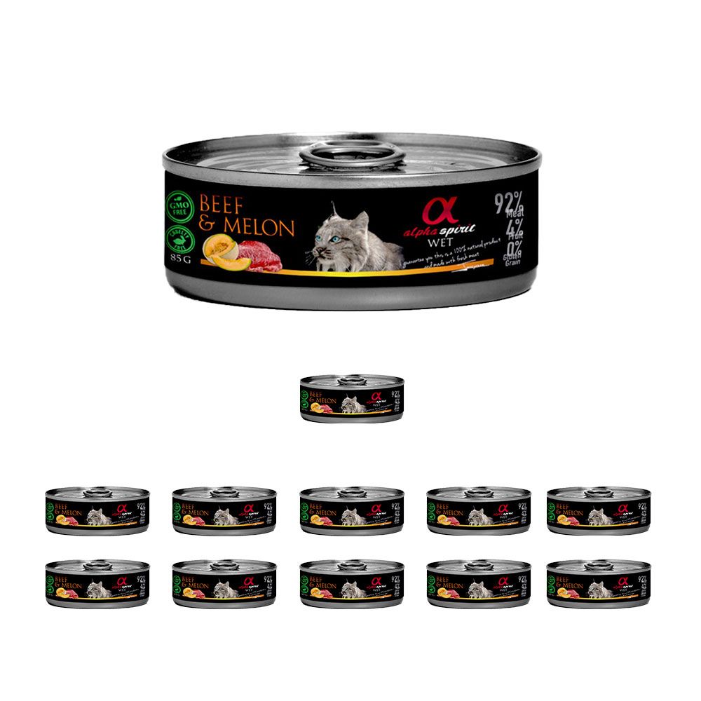 Alpha Spirit  Wołowina z Melonem Kot Adult 12 x 85 g
