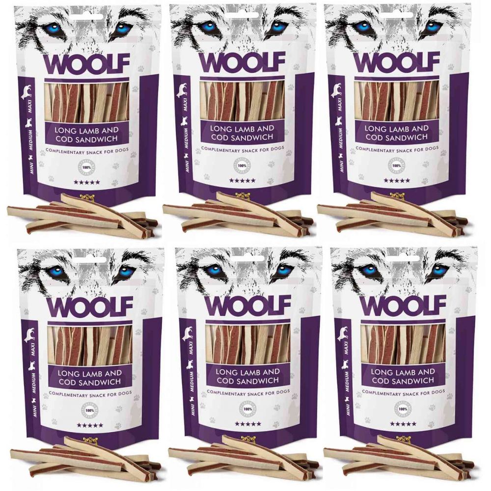 Pakiet Woolf Long Lamb and Cod Sandwich Jagnięcina Dorsz 6 x 100 g