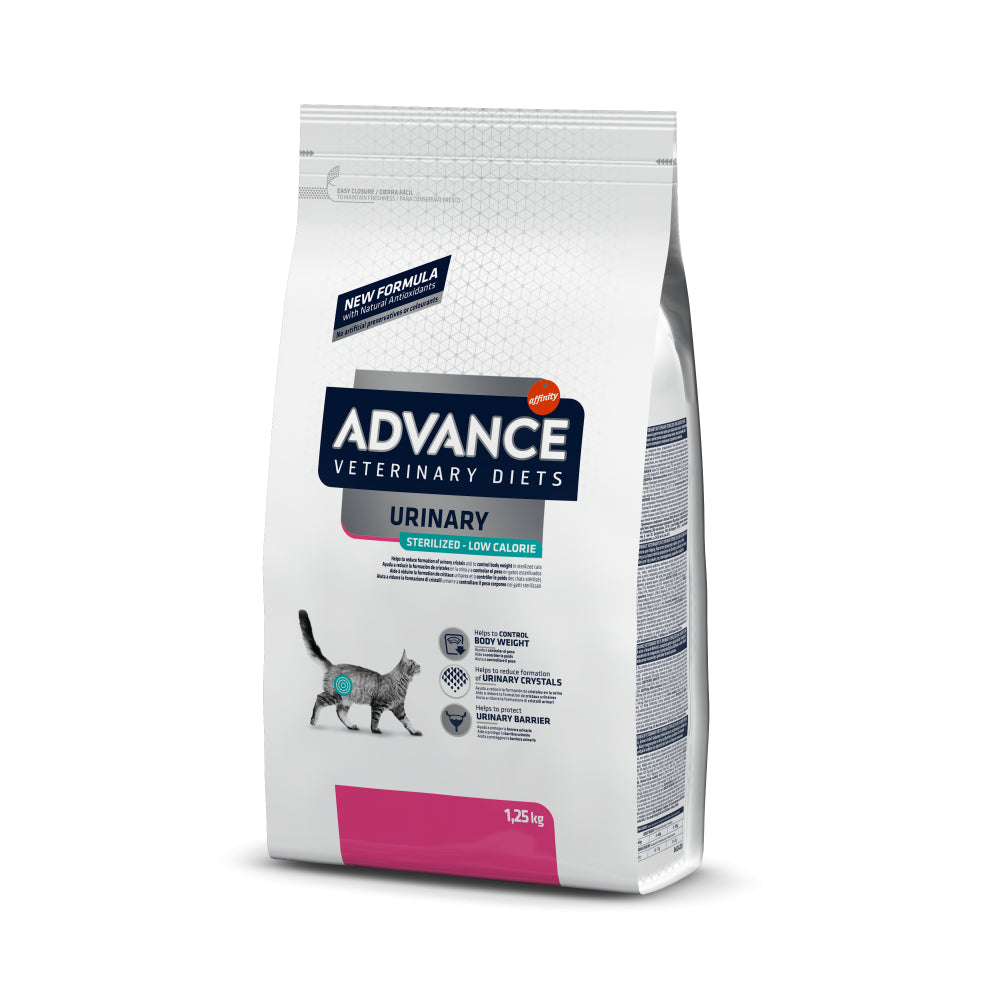 Advance Diet Urinary Sterilized Low Calorie Dietetyczna Sucha Karma Dla Kotów Sterylizowanych Ograniczająca Nawroty Kamicy Struwitowej 1,25 kg