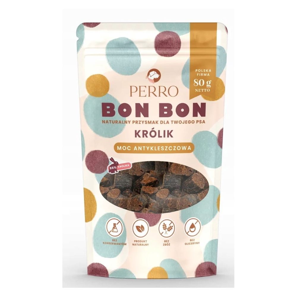 PERRO Bon Bon Królik przysmaki dla psa 80g ochrona przed kleszczami