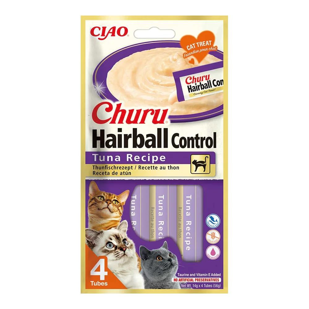 INABA Cat Churu Hairball tuńczyk 4x14g (56g)