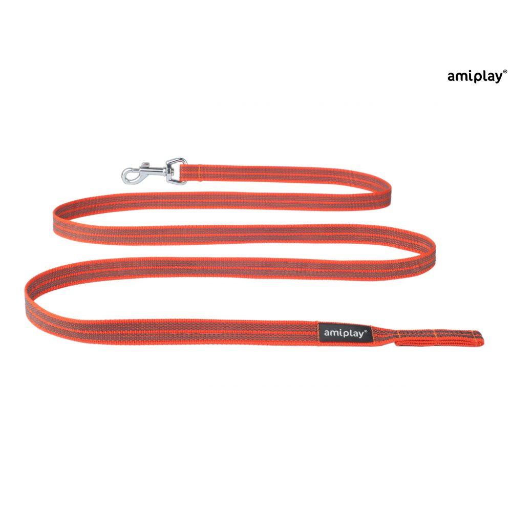 Amiplay Smycz Treningowa Bez Rączki Rubber 200 cm Pomarańczowa Rozmiar S - M