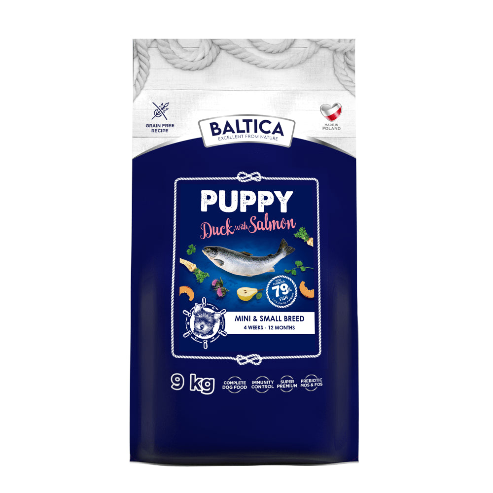 BALTICA Karma z kaczką i łososiem dla szczeniąt małych ras XS/S 9kg