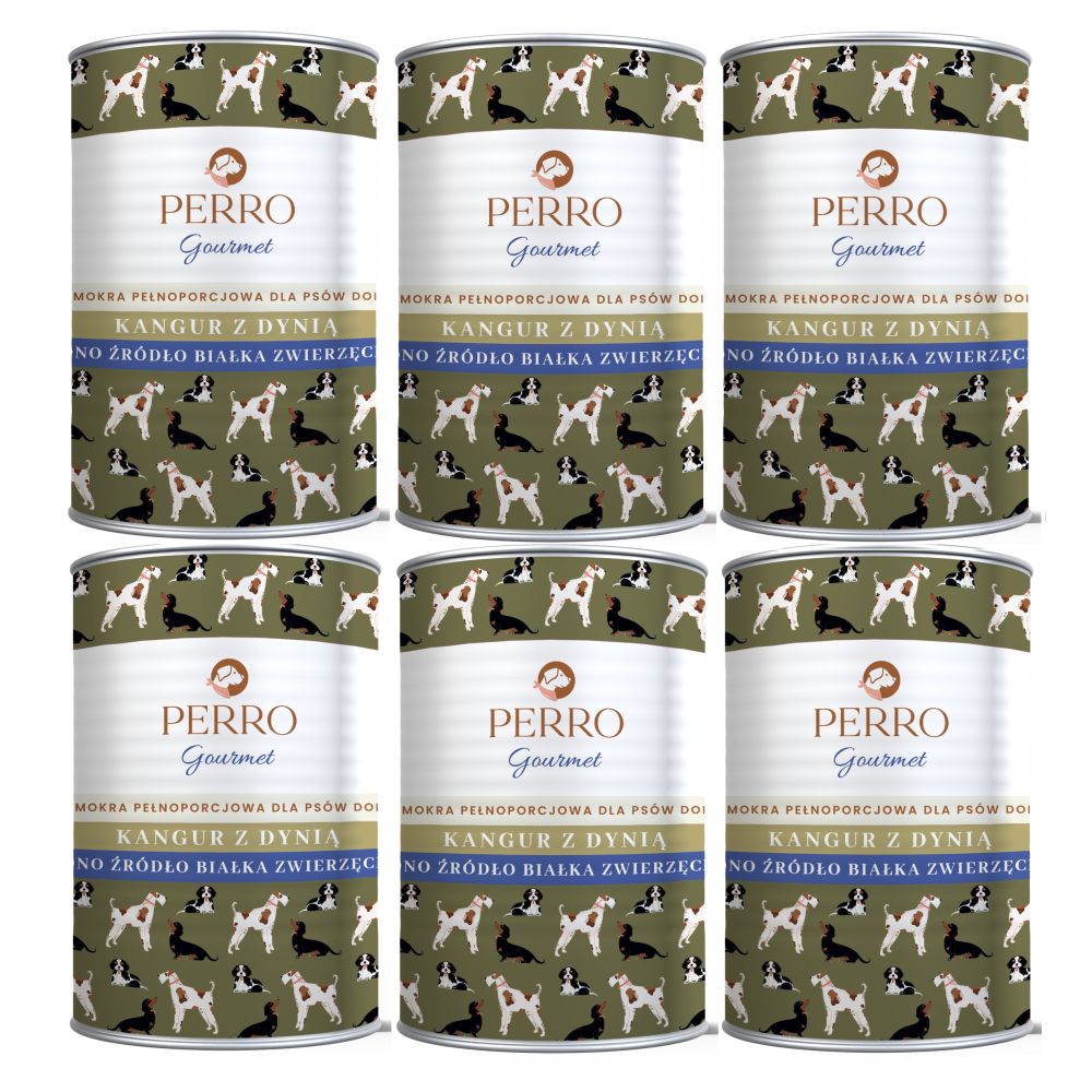 Zestaw PERRO Kangur z dynią 6x400g monobiałkowa dla psów dorosłych