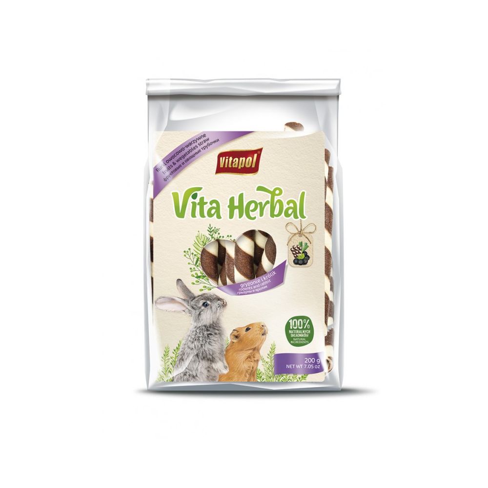 Vitapol Vita Herbal Rurki Owocowo-Warzywne Dla Gryzoni i Królika 200 g