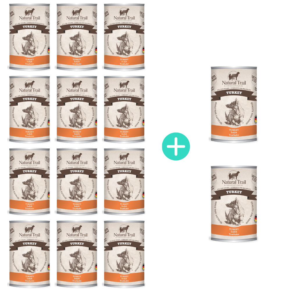 Natural Trail Indyk Bezzbożowa Karma Dla Psa 12 x 400 g + 2 gratis