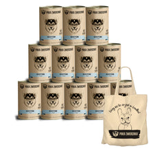 Pakiet Paka Zwierzaka Mokra Karma Dla Psa Dziczyzna i Łosoś 12 x 400 g + Torba Bawełniana GRATIS!