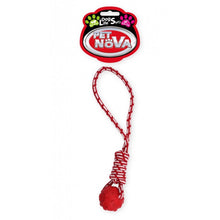 Pet Nova Dog Life Style Piłka na Sznurze do Przeciągania Czerwona o Zapachu Mięty 40 cm