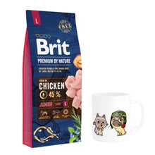 Pakiet Brit Premium By Nature Chicken Junior Kurczak Karma Dla Młodych Psów Dużych Ras  L 15 kg + Kubek z Twoim Pupilem !