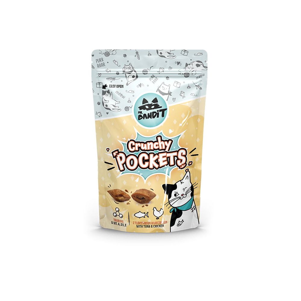 MR. BANDIT Crunchy Pockets tuńczyk i kurczak dla kota 40g