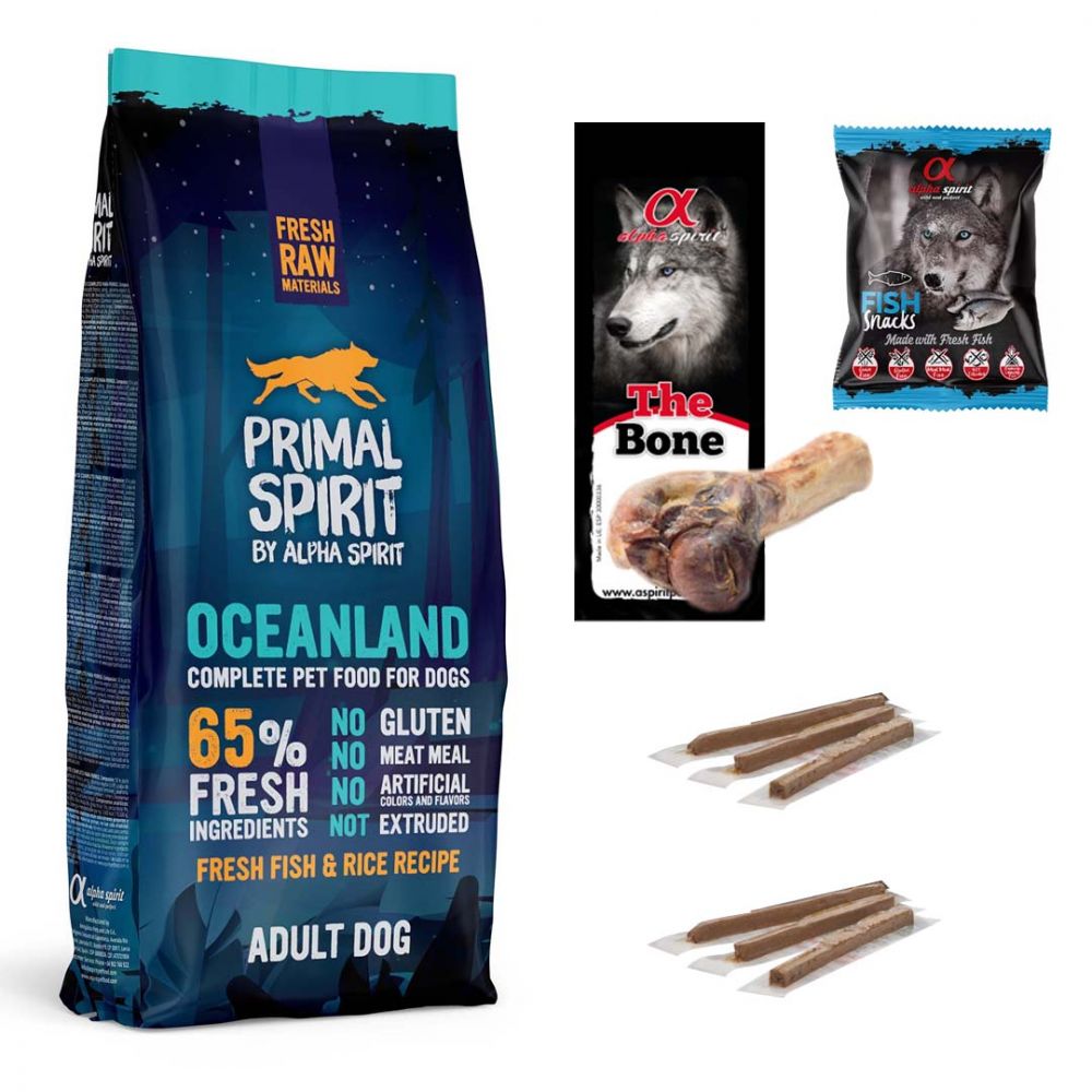 Pakiet Primal Spirit Oceanland 65% 12 kg + 8 GRATISÓW!
