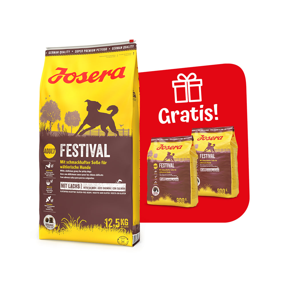 Pakiet Josera Festival Łosoś Karma Sucha Dla Dorosłych Psów 12,5 kg + 2 x 900g GRATIS!