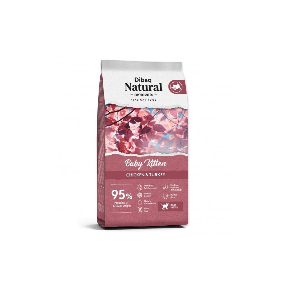 Dibaq Natural Moments Baby Kitten Sucha Karma Dla Kociąt z Kurczakiem i Indykiem 2 kg