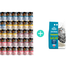 Pakiet PetRepublic Mokra Karma Dla Kotów Mix Smaków 30 x 400 g + Frendi Żwirek Bentonitowy Dla Kota 5 l GRATIS!