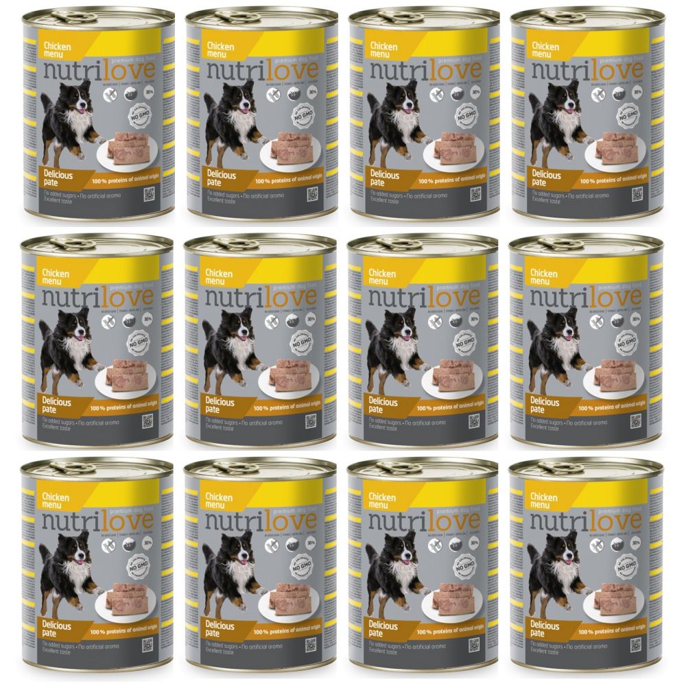 Pakiet Nutrilove Chicken Menu Pasztet z Kurczakiem 12 x 800g