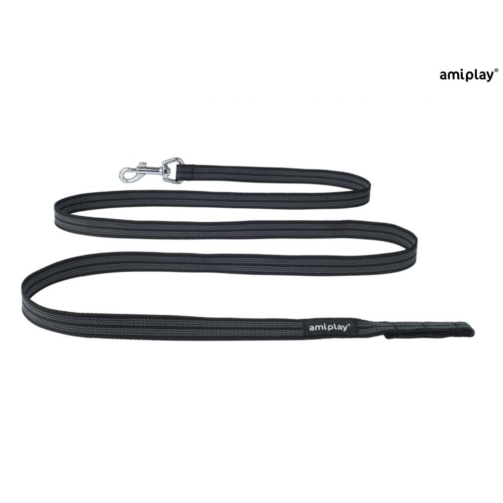 Amiplay Smycz Treningowa Bez Rączki Rubber 200 cm Czarna Rozmiar L - XL