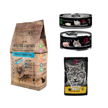 Pakiet Wiejska Zagroda Indyk z Łososiem dla Kota 5 kg + 3 GRATISY!