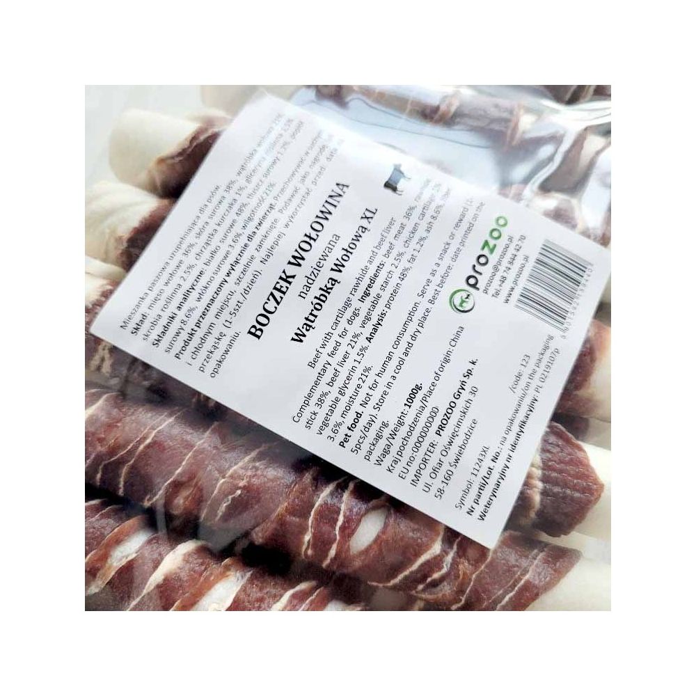 Prozoo Boczek Wołowina Nadziewany Wątróbką 14 cm 1 kg