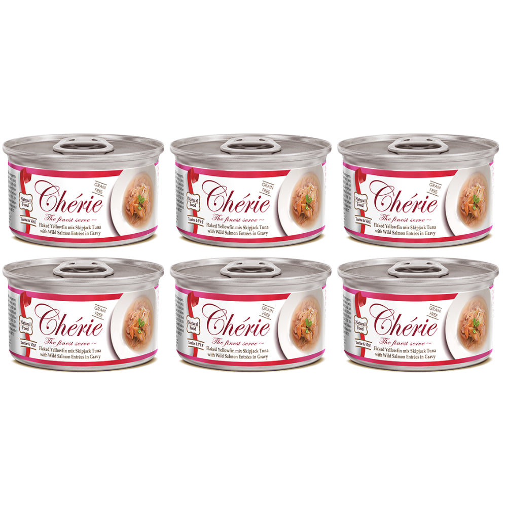 Pakiet Pettric Cherie Karma Dla Kota Mix Tuńczyka z Dzikim Łososiem w Sosie 6 x 80 g