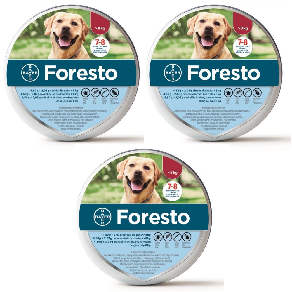 Zestaw 3 Foresto dla Psa Powyżej 8 kg