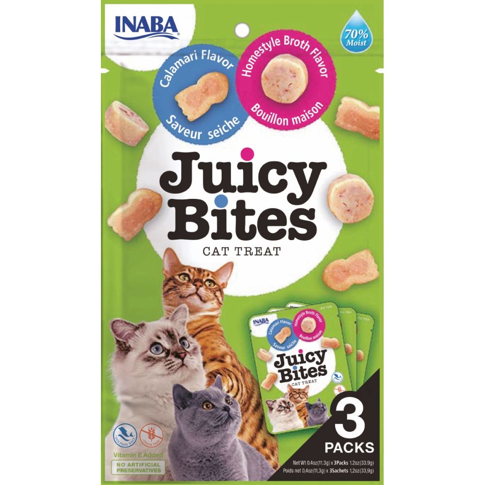 Inaba Ciao Juicy Bites Bulion i Kalmary Przysmak Dla Kota 33,9 g