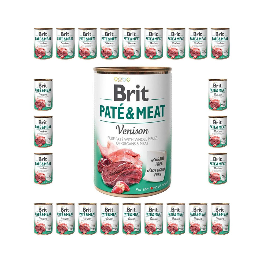 PAKIET FBA Brit Pate & Meat Venison Dziczyzna Mokra Karma Dla Psa 400 g X 24