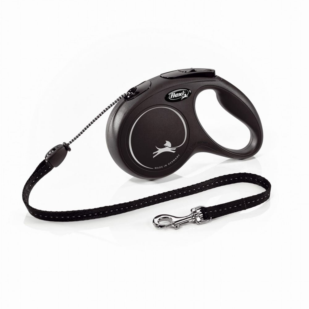 Flexi Smycz New Classic Na Sznurku 5 Metrów Rozmiar M do 20 kg Czarna