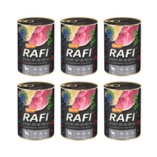 Pakiet Rafi Mokra Karma Dla Psa Żołądki Wołowe, Szynka, Borówka, Żurawina 6 x 400 g
