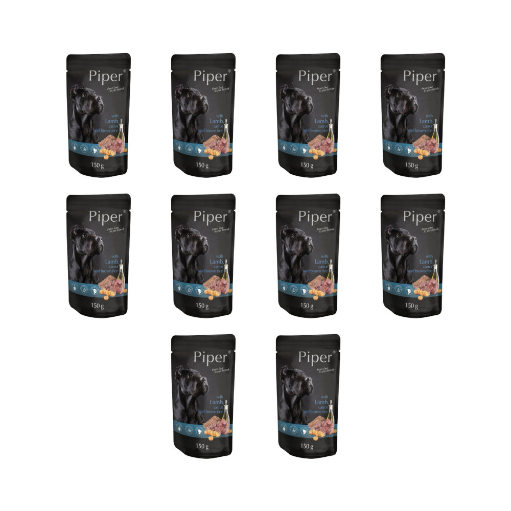 Pakiet Dolina Noteci Piper z Jagnięciną, Marchwią i Brązowym Ryżem 10 x 150 g