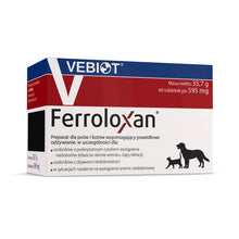 Vebiot Ferroloxan Preparat Dla Psa i Kota z Podwyższonym Ryzykiem Wystąpienia Niedoboru Żelaza 60 Tabletek