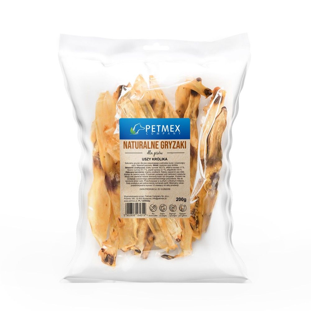 Petmex Ucho Królika Gryzak Naturalny Przysmak Dla Psa 200 g