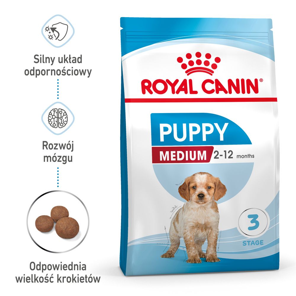 ROYAL CANIN Medium Puppy Karma Sucha Dla Szczeniąt Od 2 Do 12 Miesiąca Ras Średnich 15 kg