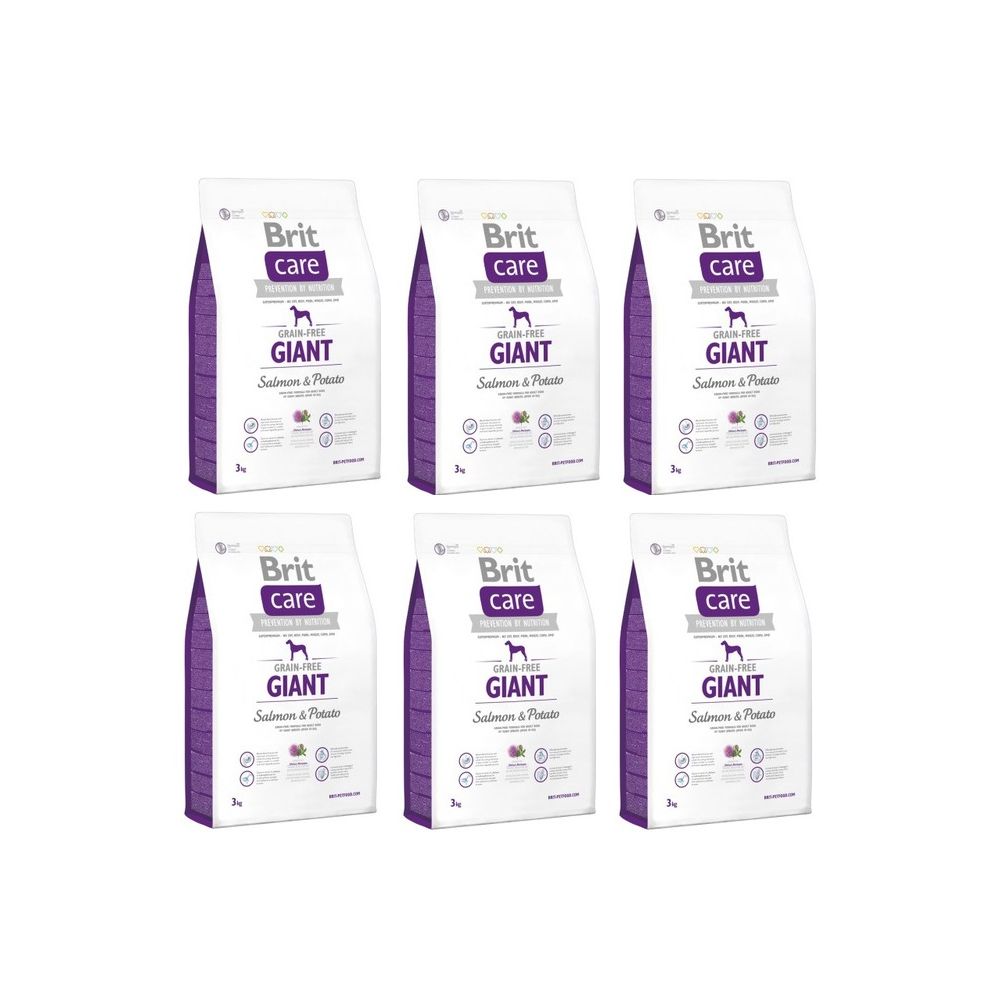 Pakiet Brit Care Grain Free Salmon & Potato Łosoś Ziemniaki Bezzbożowa Giant Karma Dla Dorosłych Psów Bardzo Dużych Ras 6 x 3 kg