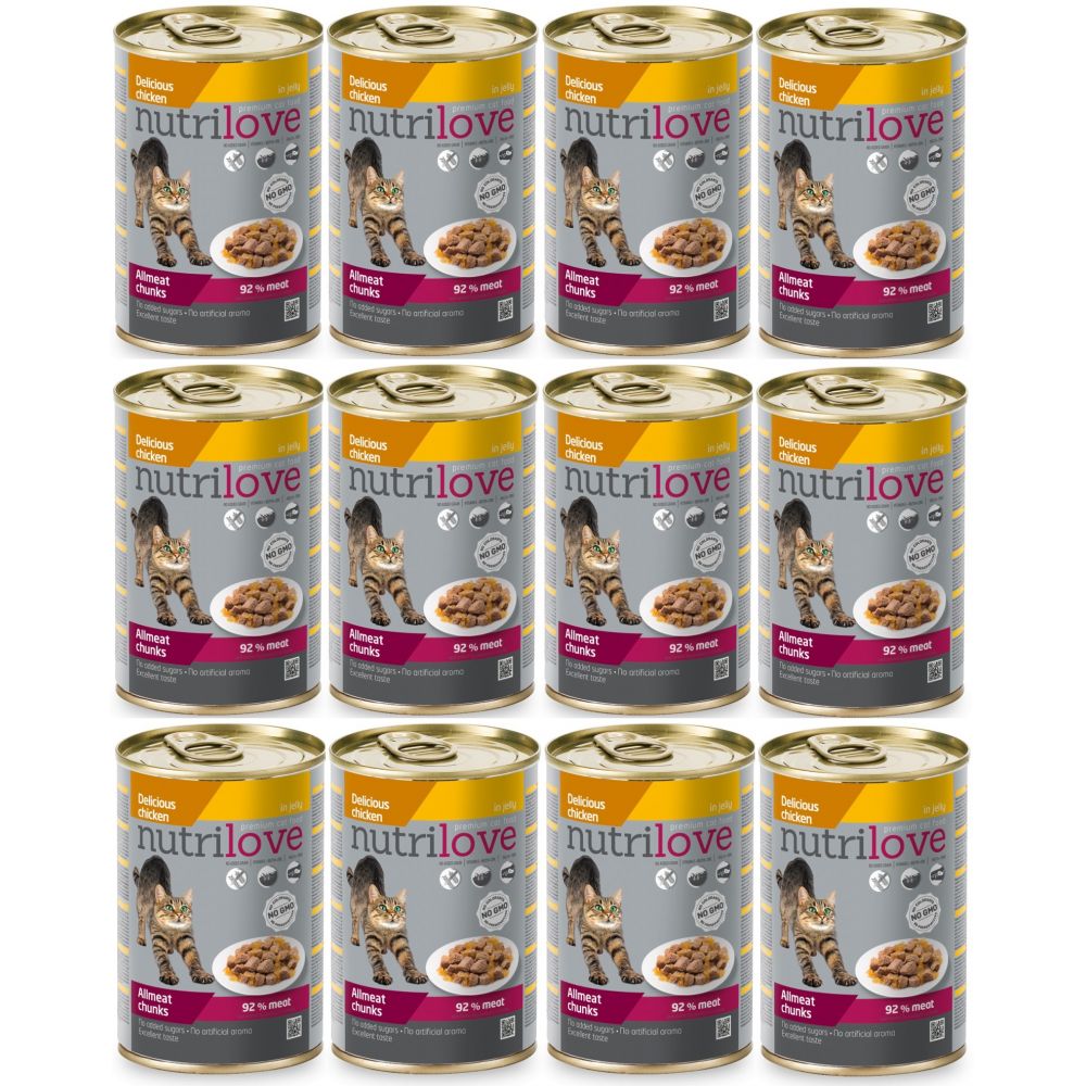 Pakiet Nutrilove Z Kawałkami Kurczaka W Galaretce 12 x 400 g