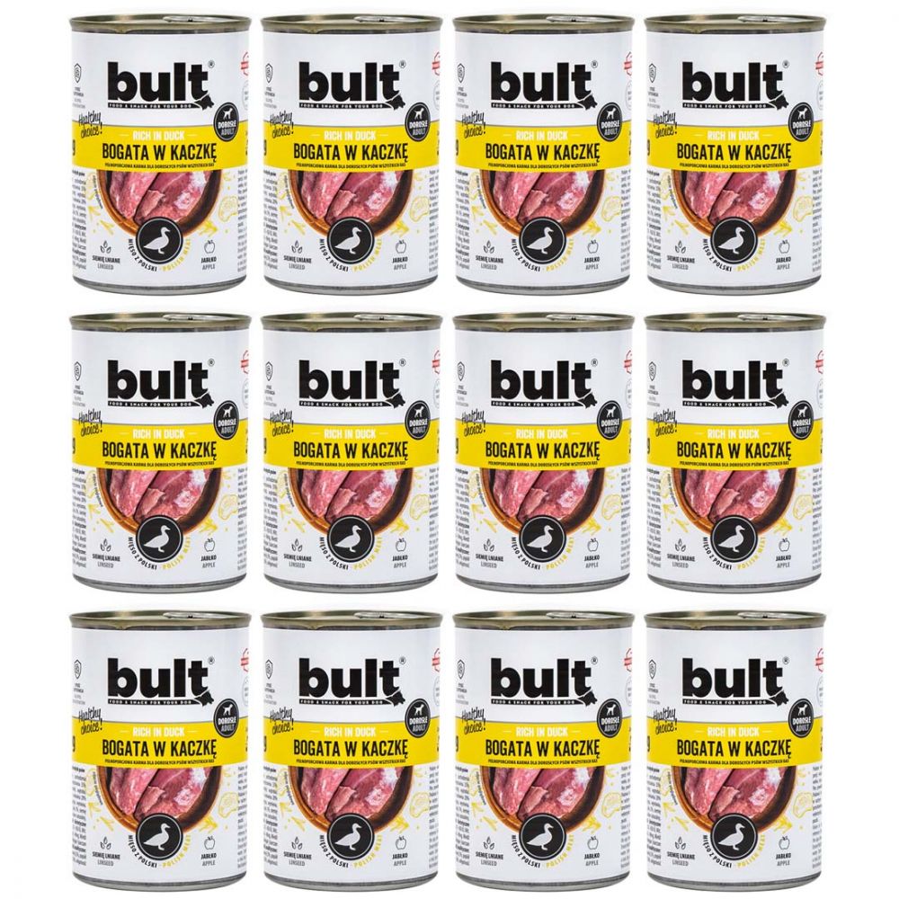 Pakiet Bult Karma Mokra Dla Dorosłych Psów Bogata w Kaczkę 12 x 400 g
