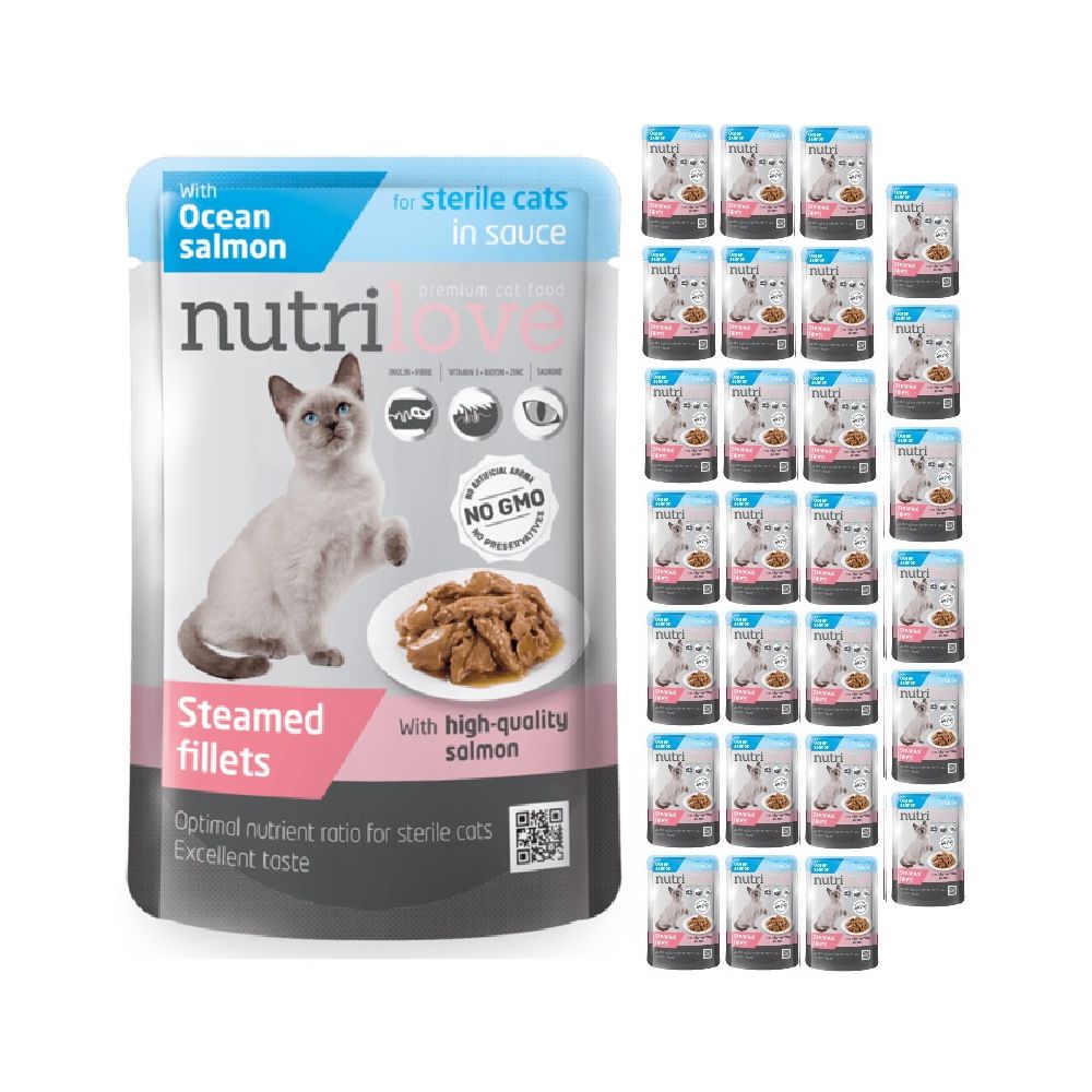 Pakiet Nutrilove Łosoś w Sosie Sterile 28 x 85 g