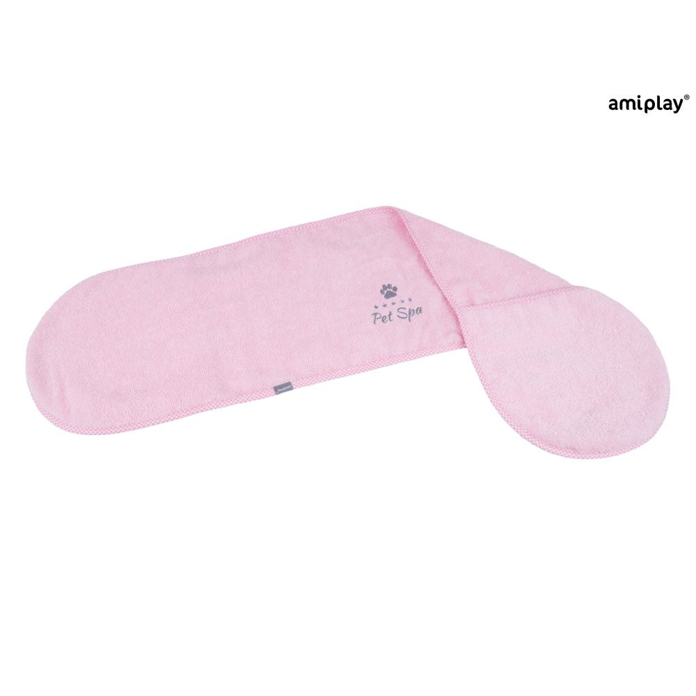 AmiPlay Ręcznik Kąpielowy z Kieszonkami Różowy Rozmiar S