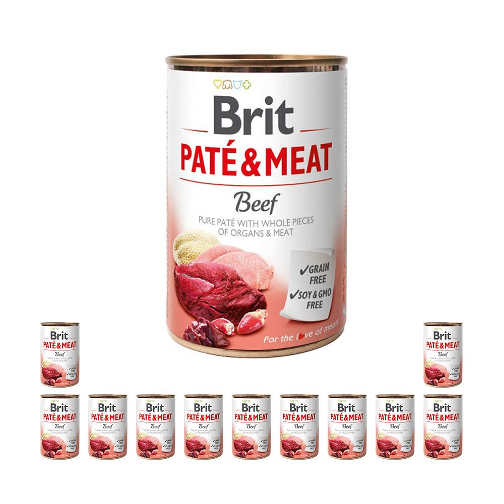 Pakiet Brit Pate & Meat Beef Wołowina Mokra Karma Dla Psa 12 x 400 g