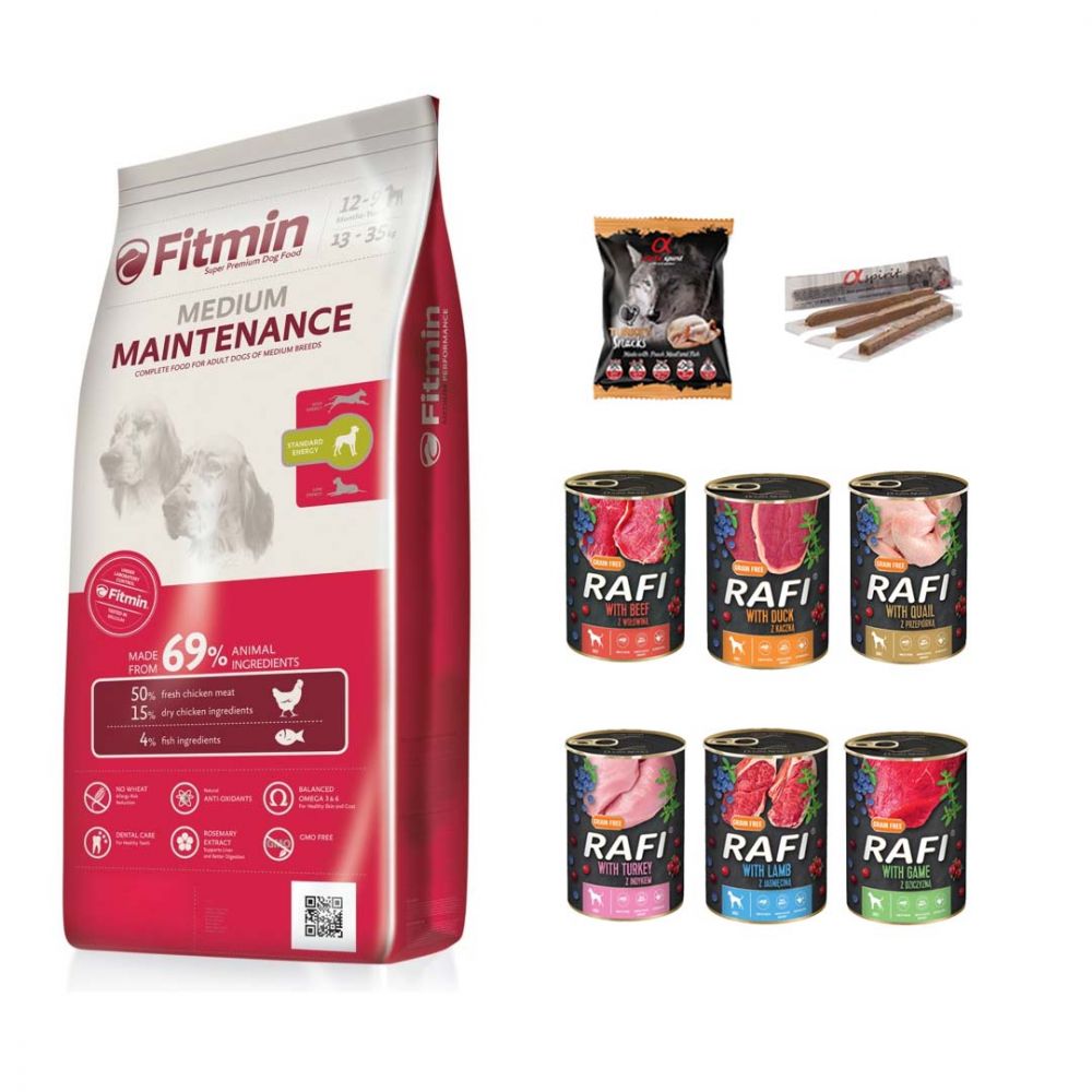 Pakiet Fitmin Medium Maintenance 15 kg + 11 GRATISÓW!