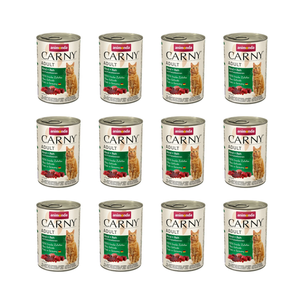 Pakiet Animonda Carny Wołowina, Sarnina, Borówki 12 x 400 g